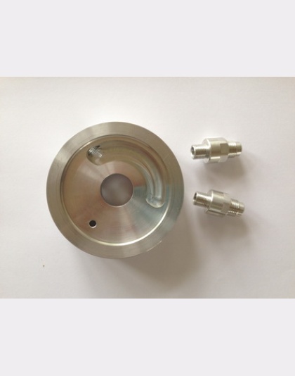 Oil Cooler take of plate with 2 fittings