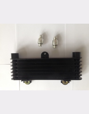 Oil cooler with 2 fittings