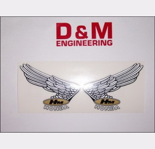 Honda wing Tank Decals.on clear vinyl.(pair) Small - P/N TDECWTYPE1D P/N TDECWTYPE1D