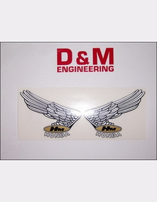 Honda wing Tank Decals.on clear vinyl.(pair) Small - P/N TDECWTYPE1D P/N TDECWTYPE1D