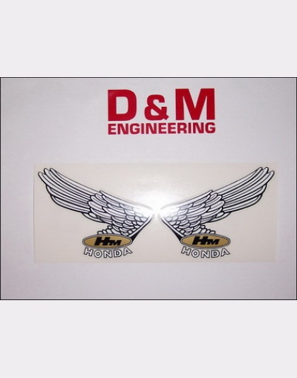 Honda wing Tank Decals.on clear vinyl.(pair) Small - P/N TDECWTYPE1D P/N TDECWTYPE1D